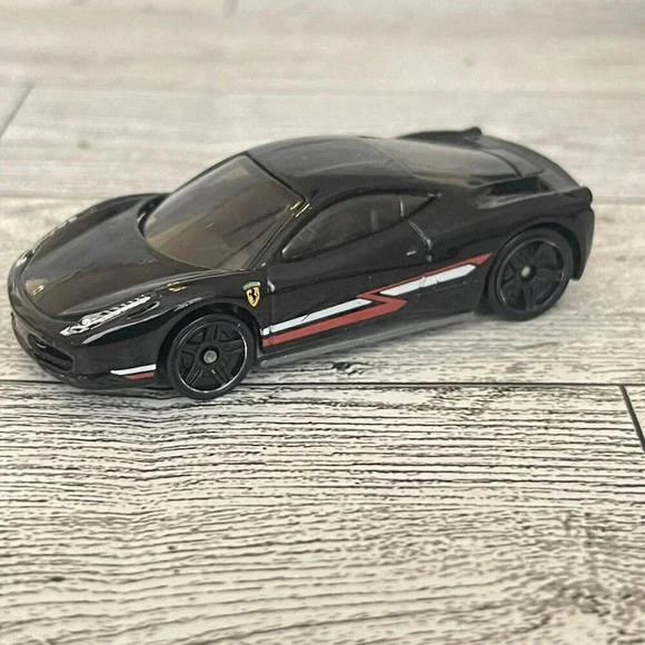 Hot Wheels HW City 2014 Speed Team FERRARI 458 ITALIA Black Loose - Picture 3 of 5